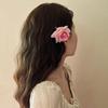 Retro Red Pink Rose Flower Classy Elegant Fashionable Hairpin Side Clip Brooch Women Korean Fashion Hair Clip Headwear