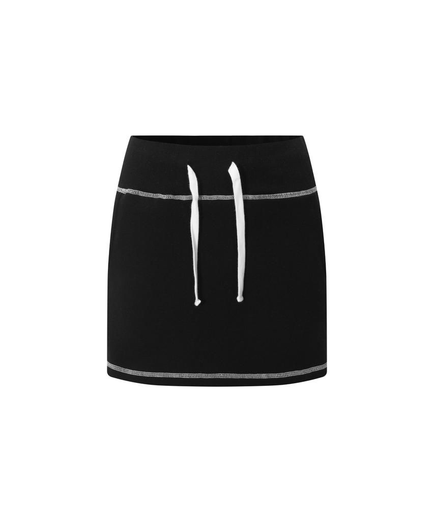 Akeumeseodeu Logo Mini Skirt [Black]