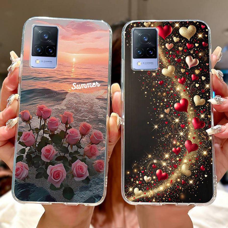 Cute Painting Phone Case For Vivo V21 V21e 4G 5G Soft Silicone TPU Back Covers For Vivo V21s V21 V21E Cases Bumpers