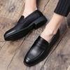 Doudou shoes men's spring and autumn men's leather shoes Korean version versatile men's shoes heightening casual shoes one pedal hair stylist shoes