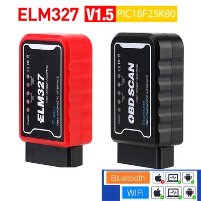 For Android/IOS ELM 327 V 1.5 I CAR2 SCAN ELM327 WiFi/Bluetooth V1.5 PIC18F25K80 Chip OBDII Diagnostic Tool Scanner Code Reader