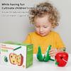 Montessori Toy Worm Eat Fruit Wooden Puzzle Toy Kids Fingers Flexible Training Twisting Worm Educational Toys For Children Gifts