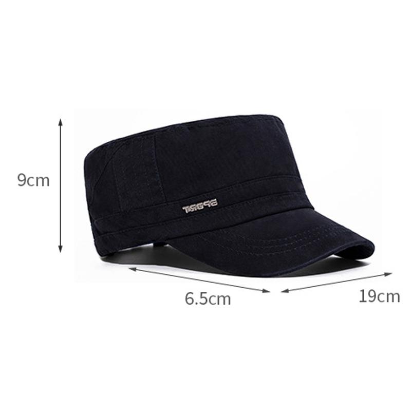 Flat Top Hat Men's Sun Hat British Vintage Cap Captain Cap Visors Hat Training Cadet Caps