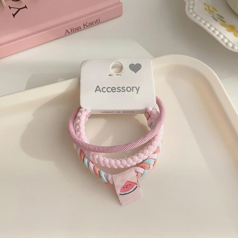 Zweifarbige Candy Twist Geflochtene Haargummis - Dickes, Hochelastisches Band für Frauen