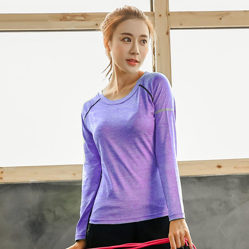 Plus Size Quick-Dry Long Sleeve Fitness Top for Yoga and Running