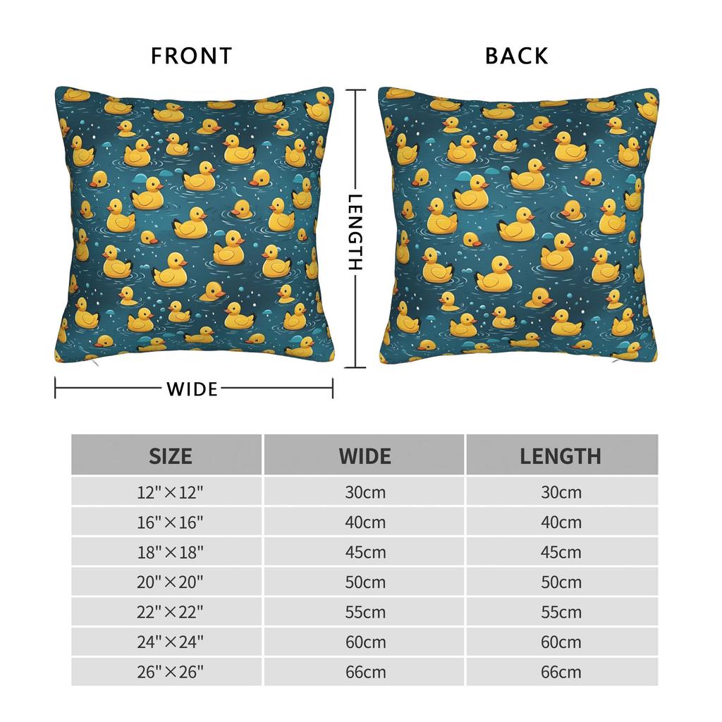 Yellow Rubber Duck Pillow Case Custom Pillow Cover Kawaii Cushion Cover For Sofa Car Home Decor