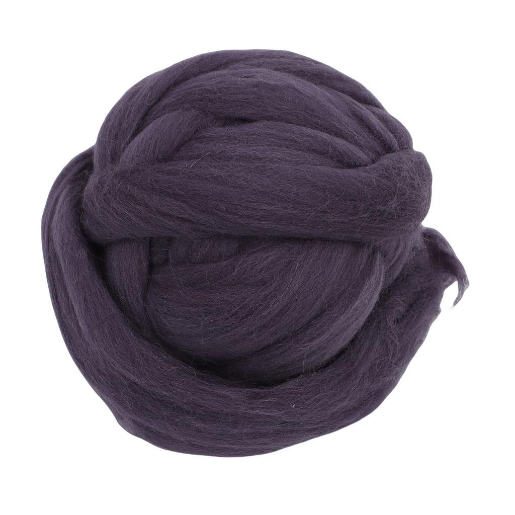 Wool Roving 200g Dark Gray Soft Wool Roving Yarn for Felting Blending Weaving Crafting