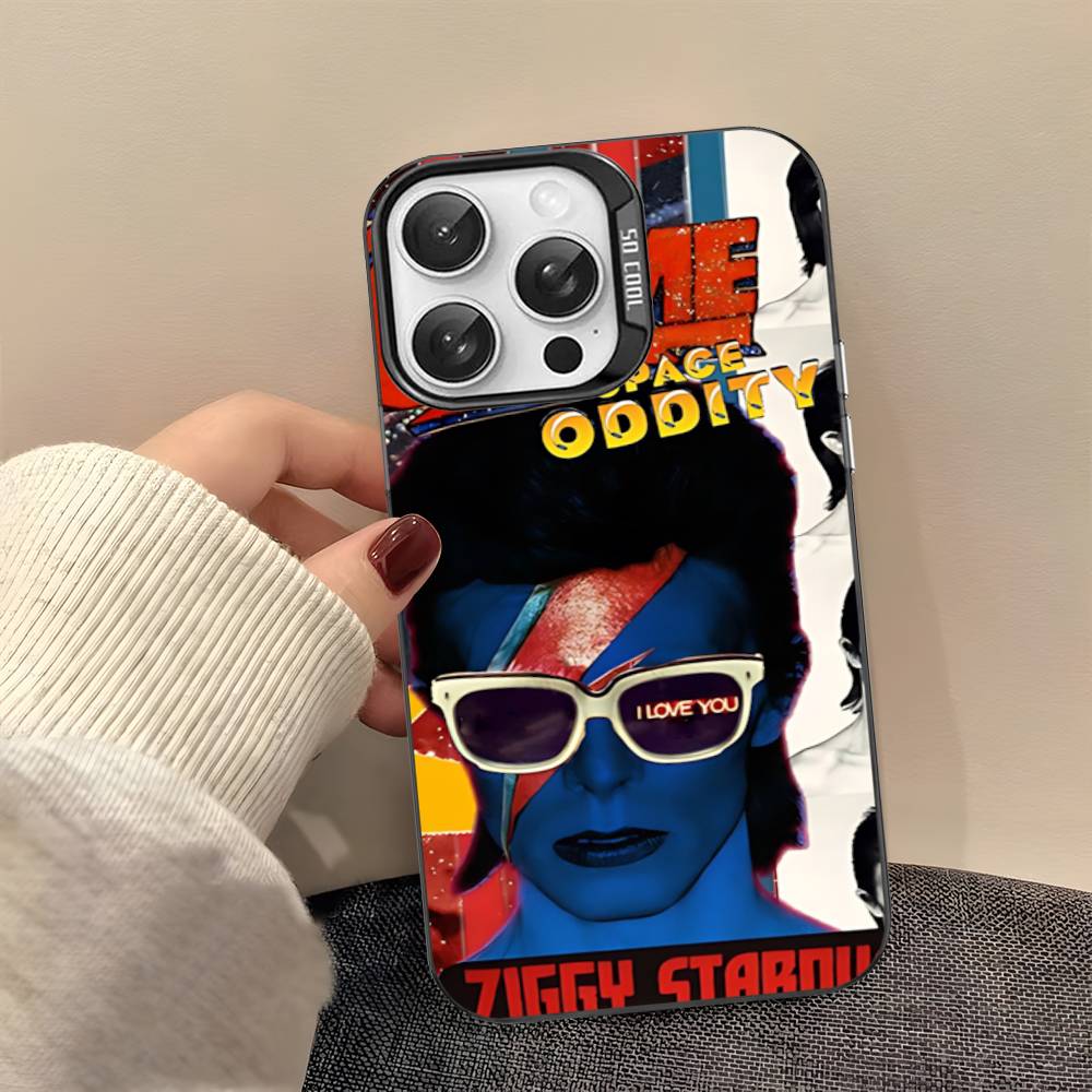 Classic D-DavidS Singer B-BowieS Phone Case For IPhone 17 16 15 14 11 12 13 Pro Max Pro Plus Colored Silver Cover