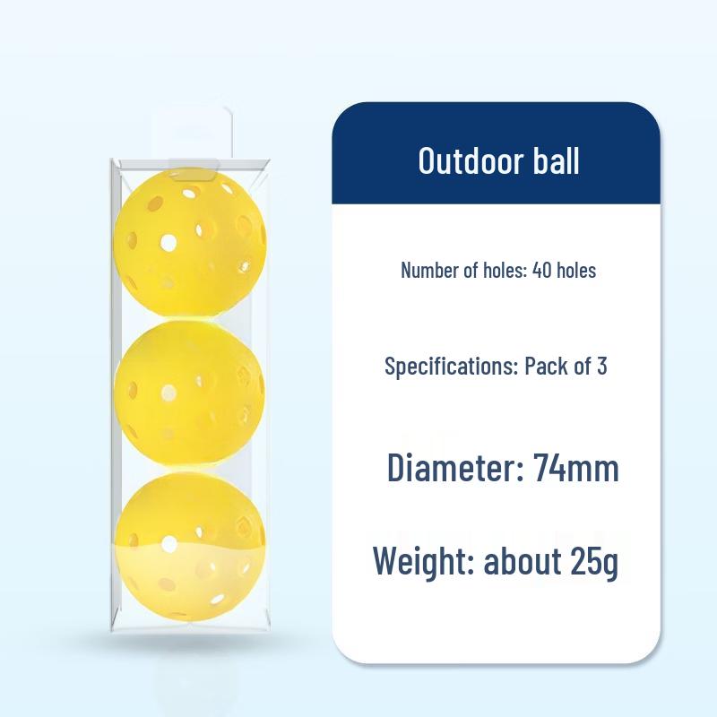 Lishun 40-Hole Outdoor Pickleball Balls - Yellow 6-Pack