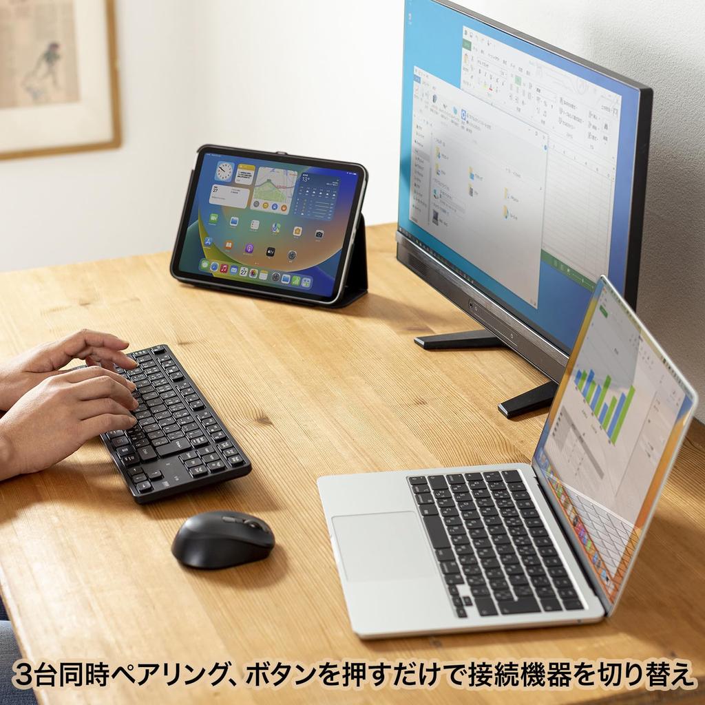 Sanwa Supply Silent Bluetooth Keyboard (No Numeric Keypad) SKB-BT38BK