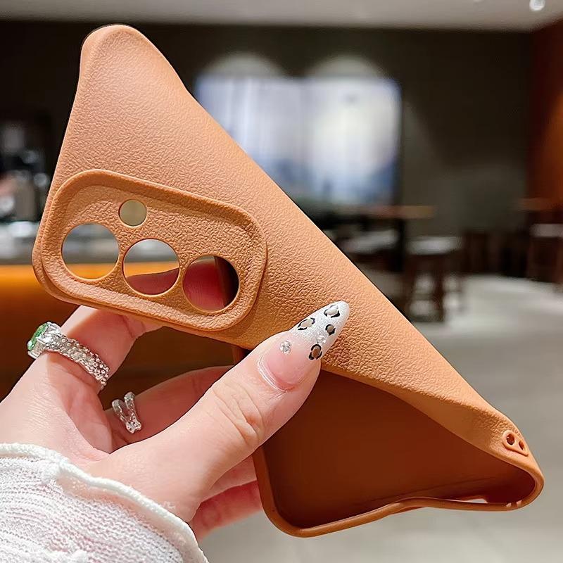 Phone Case For OPPO A15 A38 A57 A60 A78 Reno11 Reno14 Realme 11 14 C21Y C53 C63 Luxury Leather Texture Soft Silicone Protection Cover