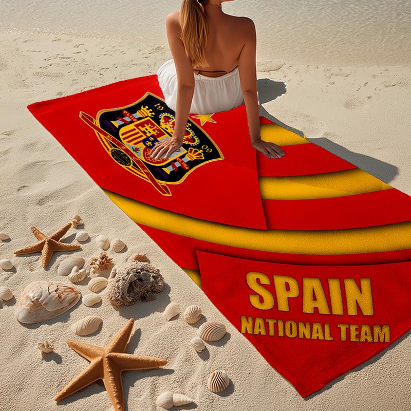 Spanisches Nationalwappen Strandtuch, Schnelltrocknend, Pflegeleicht, Für Fitness und Strandurlaub geeignet, Sport-Essential Fan-Geschenk
