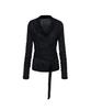 PAINORPLEASURE Lily Cowl Ribbon Top Black