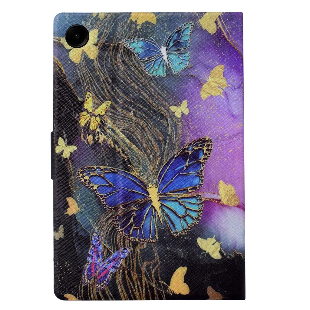 For Samsung Galaxy Tab A9 Case PU Leather Pattern Folding Stand Protective Tablet Cover