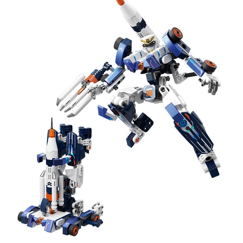 Jaki Aerospace Transforming Mecha Building Blocks Set Robot Model Assembly Toy Desktop Creative Ornament Boy'S Birthday Gift