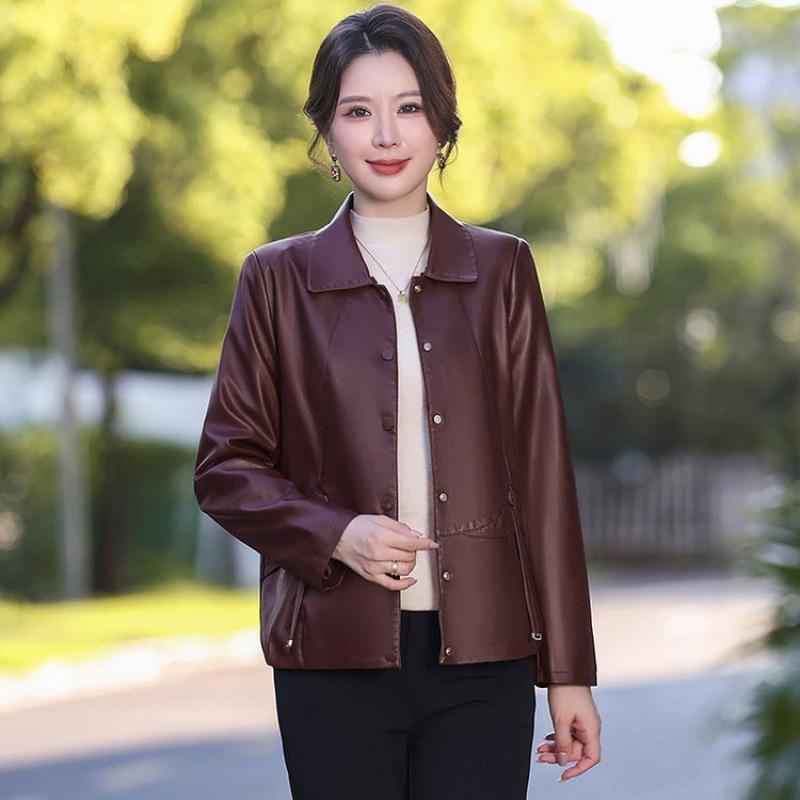 

Флисовая кожаная куртка женская короткая куртка для тепла, новая осенне-зимняя хлопковая одежда, кожаная хлопковая куртка женская 5XL [Recommended 150-80 kg]