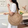 Round Straw Tote Bag Handmade Woven Shoulder Bag Trendy Straw Weave Bag  Travel