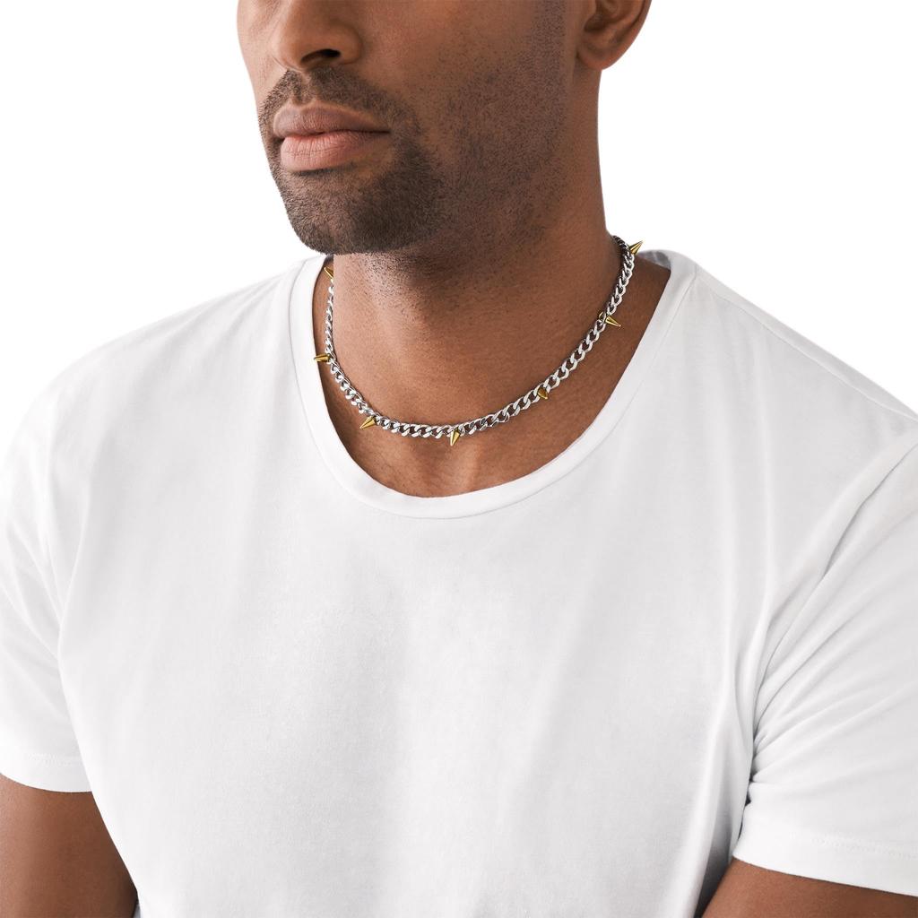 Diesel All Gender Stainless Steel Chain Stainless No Jewelry Chain Necklace, Length 450mm+50mm, Width 6mm, Steel, Silver/Gold