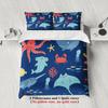 3Pcs Ocean Animal Bedding Sets Twin Queen King Full Size 3D Printed Sea Creatures Pattern Duvet Cover Sets With 2 Pillowcases
