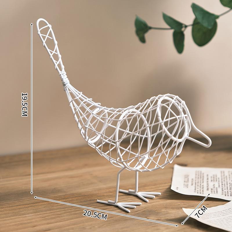 

Минималистичная железная полая птица, креативное украшение для фойе, гостиной, дома, декор для винного шкафа, металлический декор для стола в виде птицы, подарок белый