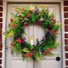 1pc Artificial Spring and Summer Wreath, Suitable for Front Door Decoration, Seasonal Home Decoration
