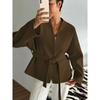 Women Loose Casual Fashion French Style Elegant Woolen Outerwear Coat