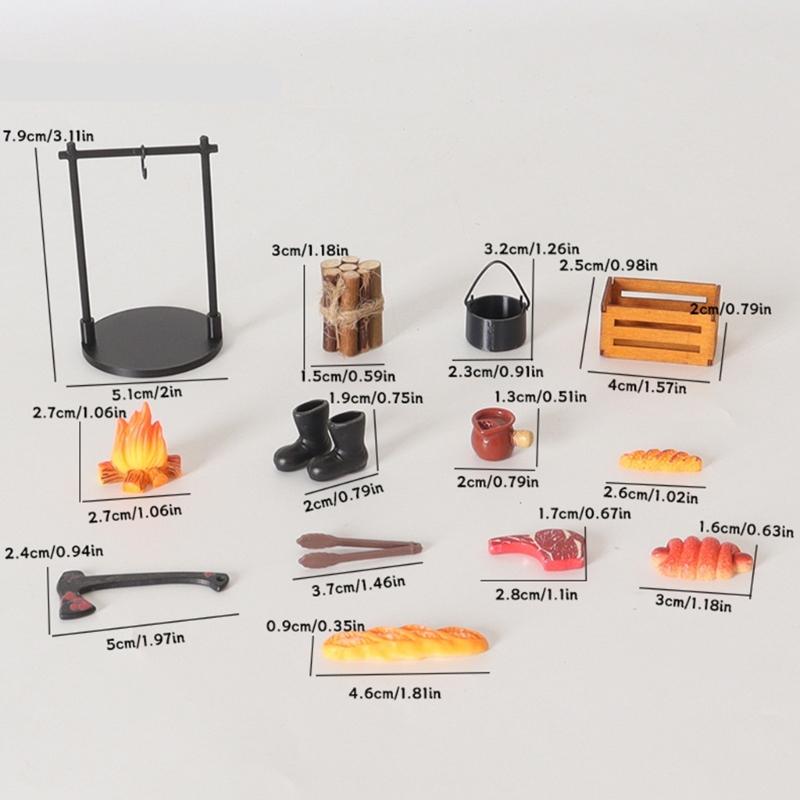 Realistic Miniature Firewood Steak For 1/12 Scale Dollhouses Camping Scenes Camping DIY Landscape Decors Accessory