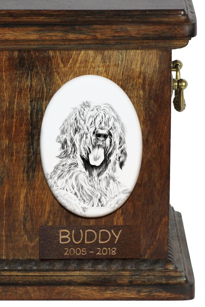 Briard, Berger de Brie - commemorative plaque with a photo of a dog, tombstone with a print, personalized oval plaque from the Art-Dog brand
