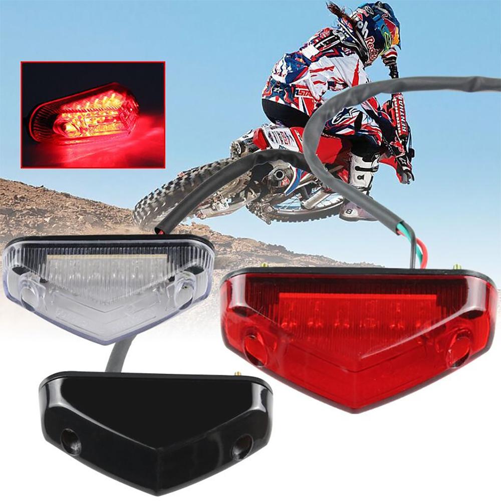 1pc Universal 12V Motorcycle Tail Light License Plate Lamp Brake Stop Lights For Scooters Mopeds Motocross Dirt Bike Accessories