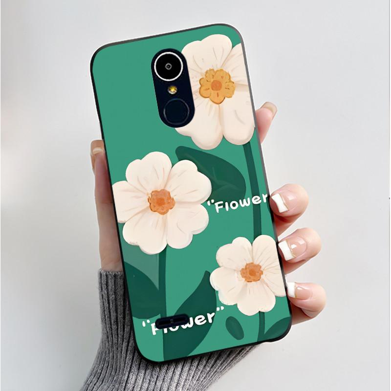 Hülle Für LG K8 2017/LG K8 2018/LG K9 2018 Weiches Silikon Schwarzes Gehäuse Für LG K10 2016/LG K10 2017 Hülle Niedliche Blume Cartoon Hülle