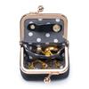 Neue Leder kompakte goldene Tasche Diamantring Schmucktasche Mini Ring Halskette Ohrringe Schmuckschatulle Münzbeutel Wechselgeldtasche