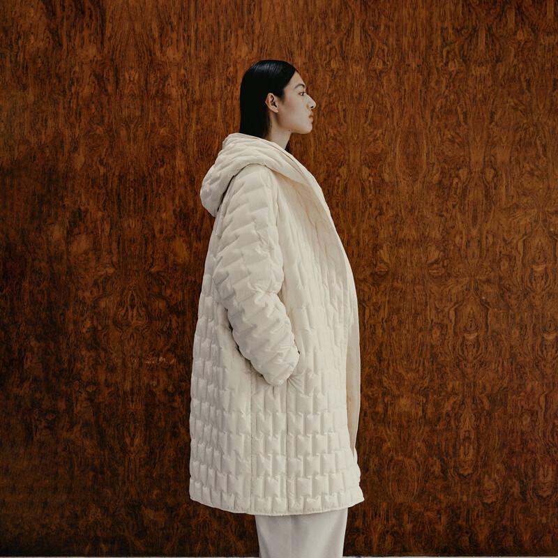 

ПУХОВИК ЗИМНИЙ С КАПЮШОНОМ СВОБОДНОГО КРОЯ ДЛИННЫЙ S