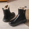 Autumn and Winter New Soft Leather Velvet Thickened Warm Snow Boots Women's Non-slip Versatile Short Boots