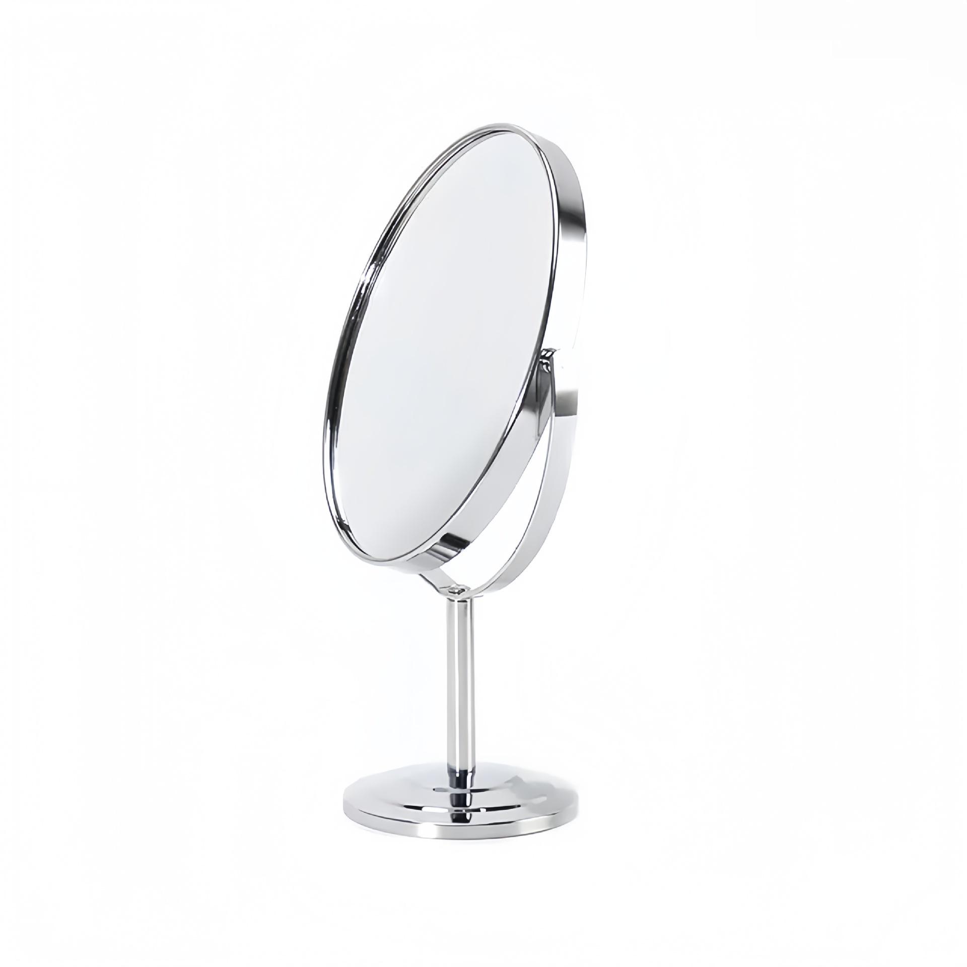 

HD Double-Sided 1:2 Magnification Makeup Mirror - Stainless Steel Rotating Vanity Mirror Extra Small 3-inch срібний