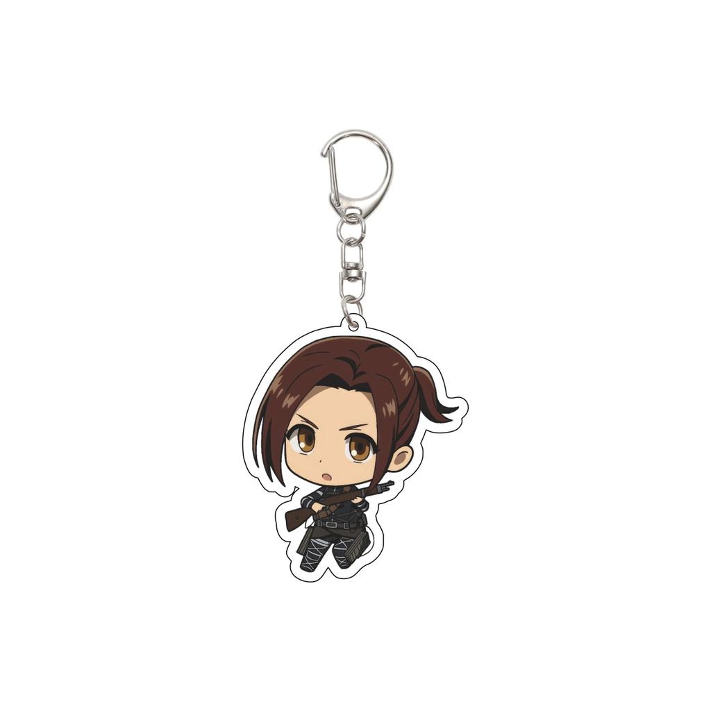 55MM Anime Attack on Titan Keychain Eren Jaeger/Mikasa Ackerman/Armin Arlert Key Chain Acrylic Model Plate Christmas Gifts
