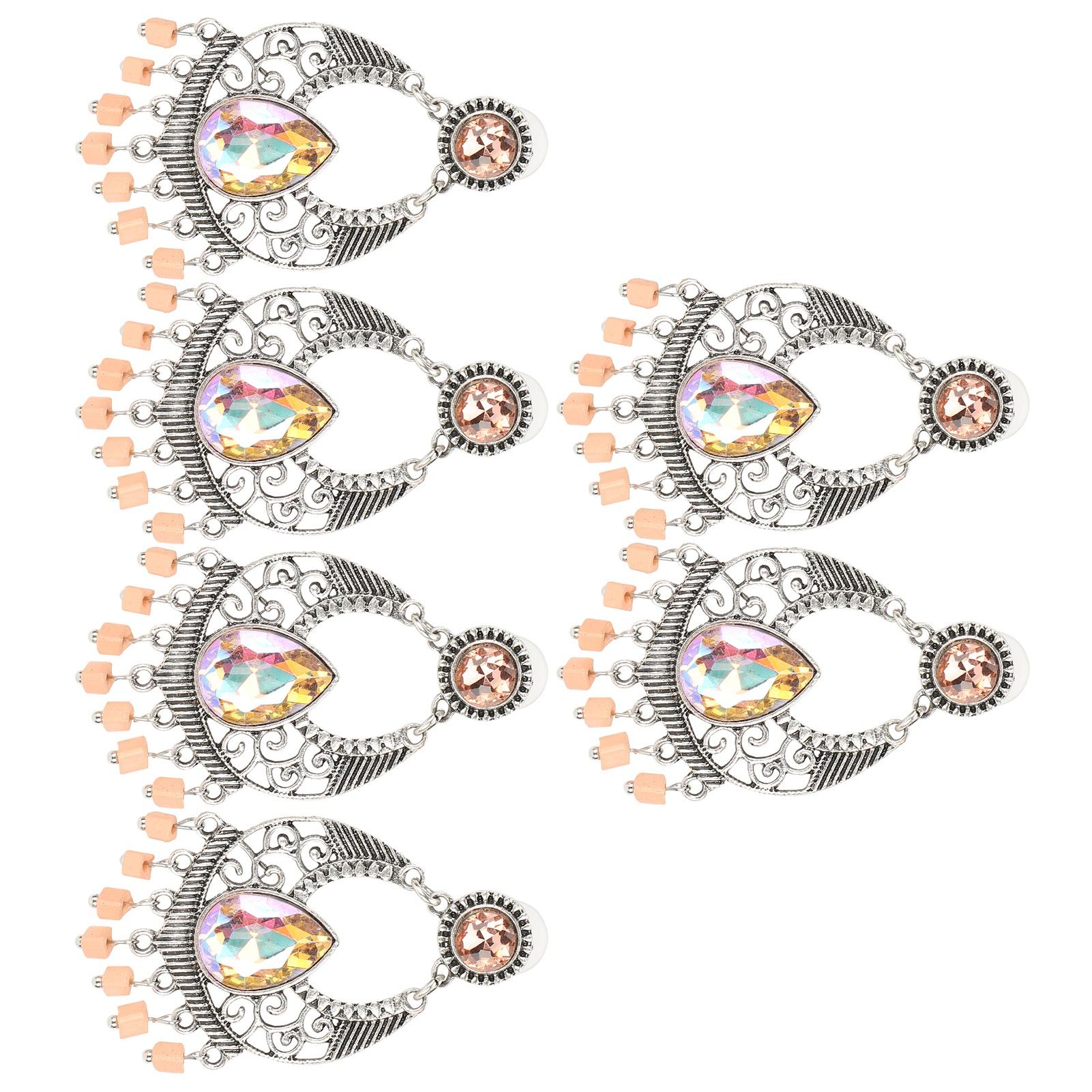 

3 Pairs Earrings Retro Alloy Fashion Hollow Carved Tassel Eye Ear Drop Dangle Jewelry