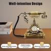 Retro Landline Telephone with Dial, Cable Retro Telephone Vintage Telephone Decorative Home Office Telephone Antique Phone