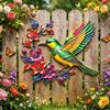 Hummingbird Pattern Metal Wall Art Colorful Ornament Home Garden Decoration Brazilian Style Hummingbird Wall Art For Outdoor