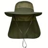Men'S Sun Protection Hunting Hat Wide Brim Fishing Hiking Hat With Neck Guard Brim Suitable For Garden Work