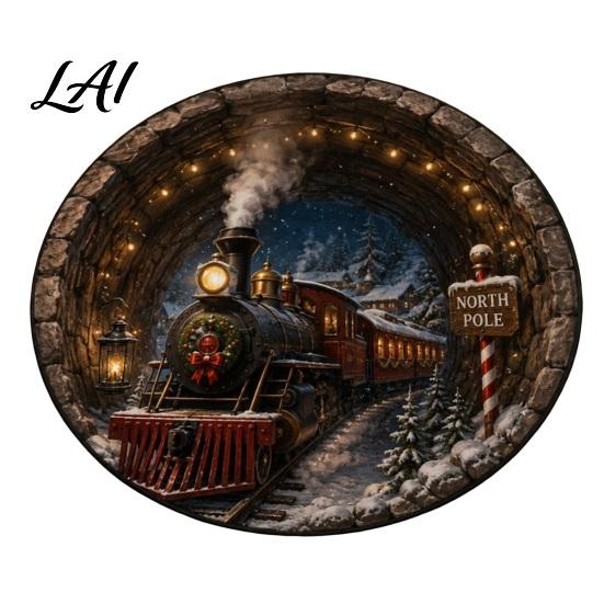 Christmas Gift for Family 3D Rug Optical Illusion Area Floor Mat Santa Claus Reindeer Bedroom Tree Pad Nutcracker Decorative Welcome Doormat Living