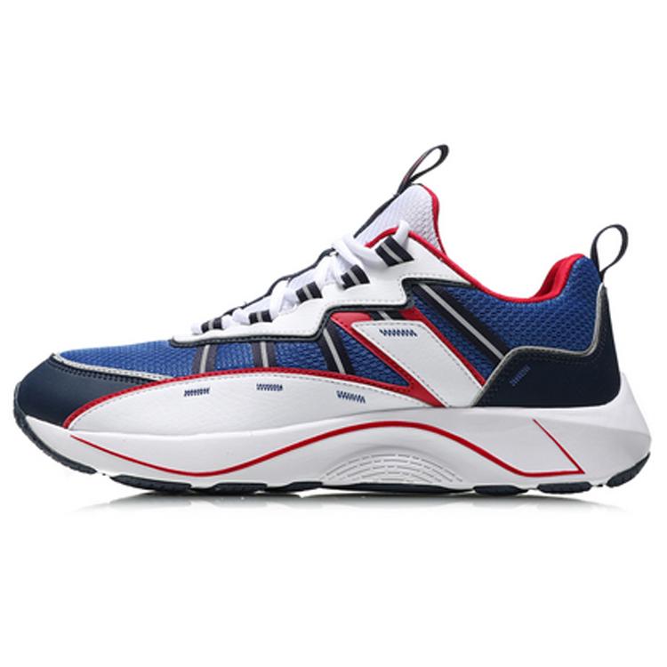 New LiNing QingYun Cushioned Wear Resistant Slip Resistant Low Top Running Shoes Men's Blue White ARHN249-3