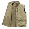 Reversible Sleeveless Jacket Men's Vest Coat Winter Waistcoat Thick Warm Fleece Workwear Tops Cargo Vest Windbreaker New Fashion