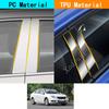 Car TPU/Glossy Mirror Pillar Post Cover Door Trim Window Molding Sticker 6pcs  For Renault Latitude 2011 2012 2013 2014 2015