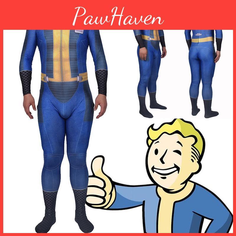 Comfortable And Fadeless Fallout 4 Survivor Cosplay Fo Nate Vault 111 Halloween Suit