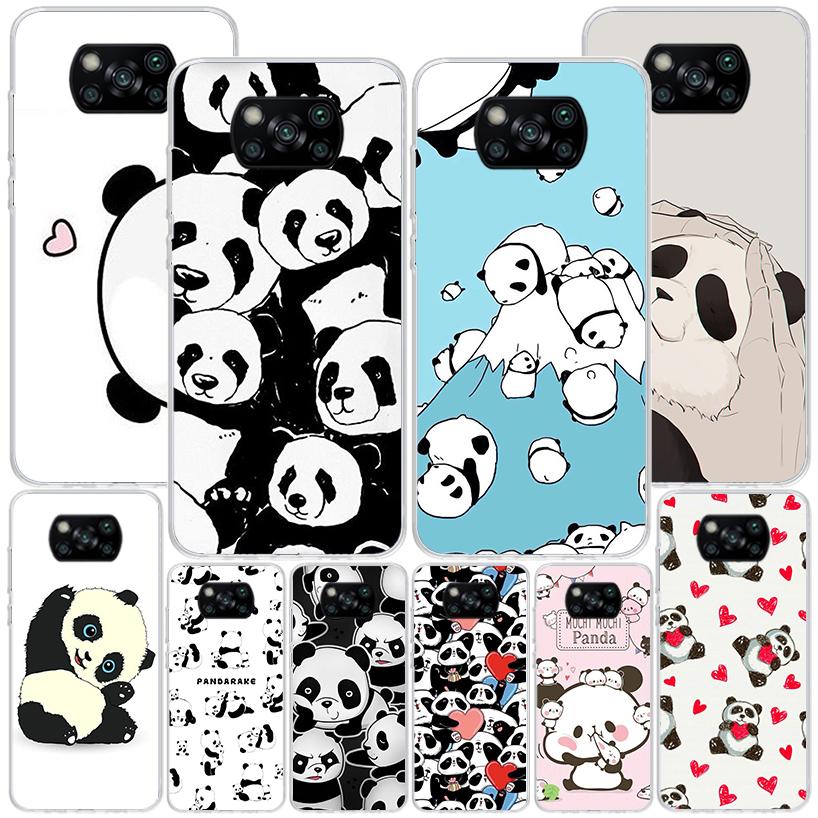 Cartoon Cute Panda Bear Phnoe Case for Xiaomi Poco X5 X6 X7 Pro X4 Gt F7 Ultra M8 M7 Redmi 15C 15 13C 13 12C 12 Unique Cover Coq