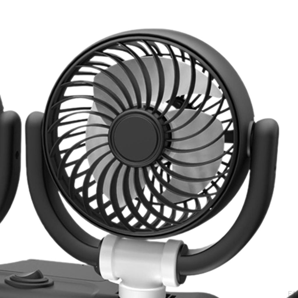 Car Double Head Folding Fan Auto Air Cooling Supplies Low Noise Vehicle Electric