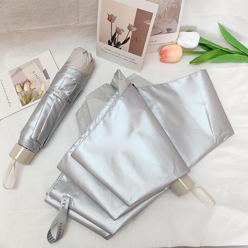 Tianti 336T Silver Coated Three-Fold Sun & Rain Umbrella with UV Protection - Custom Logo Option