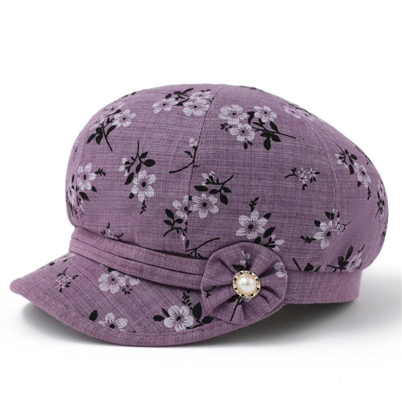 Spring and Autumn Hat Women's Autumn Thin Cloth Hat Peaked Hat Elderly Hat