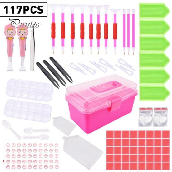 

117Pcs/Set 5D LED Алмазная картина Ручка Вышивка крестом Клей Пинцет Ложка DIY Инструмент