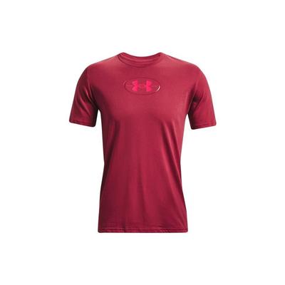 Solid Color Large Logo Letter Round Neck Training Sports T-Shirt Men Tops Pink 1371264-664
